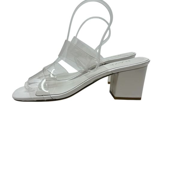 Raye Bardot Heel Slide Strap Sandal Block Clear White Size US 9 - Picture 11 of 15